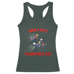 Braaapy Valentines Day Motocross Dirt Bikes Racerback Tank Top TS10 Dark Forest Green Print Your Wear