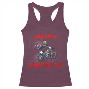 Braaapy Valentines Day Motocross Dirt Bikes Racerback Tank Top TS10 Maroon Print Your Wear