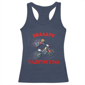 Braaapy Valentines Day Motocross Dirt Bikes Racerback Tank Top TS10 Navy Print Your Wear