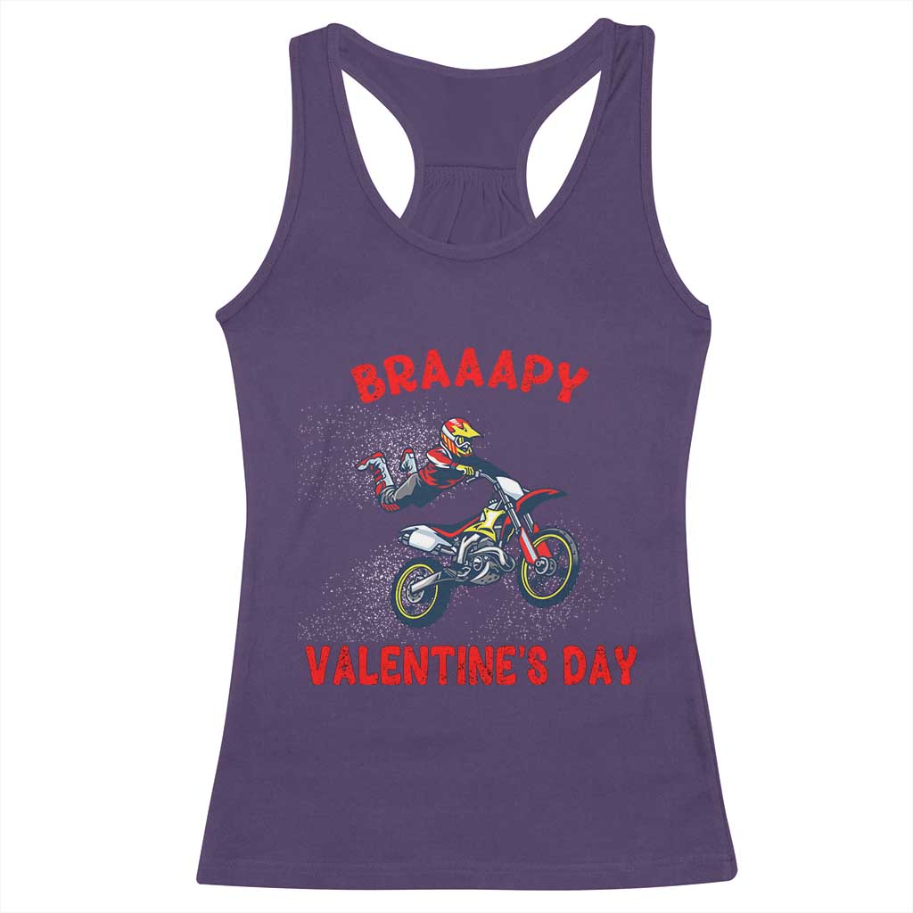 Braaapy Valentines Day Motocross Dirt Bikes Racerback Tank Top TS10 Purple Print Your Wear