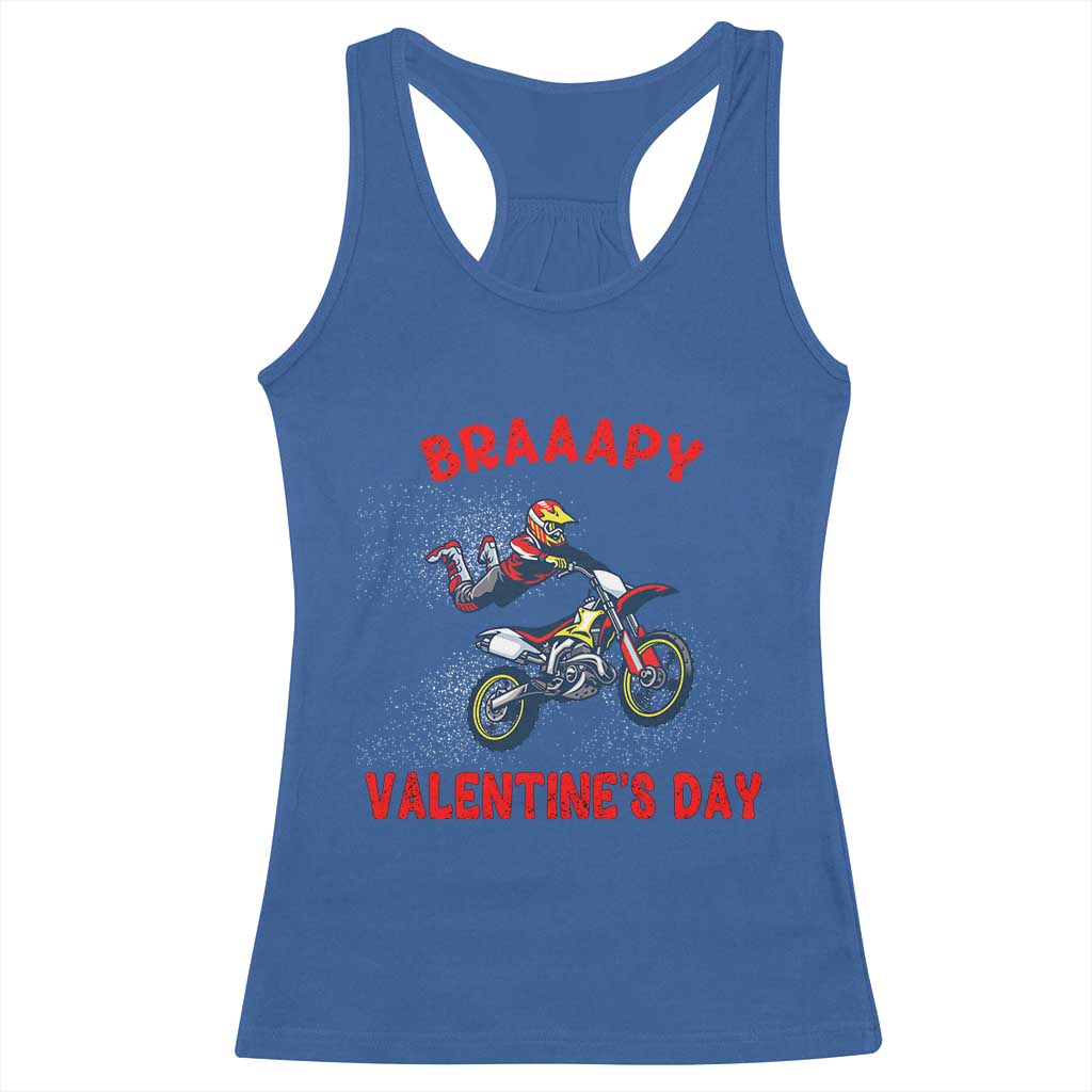 Braaapy Valentines Day Motocross Dirt Bikes Racerback Tank Top TS10 Royal Blue Print Your Wear