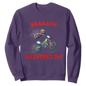Braaapy Valentines Day Motocross Dirt Bikes Sweatshirt TS10 Purple Print Your Wear