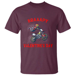 Braaapy Valentines Day Motocross Dirt Bikes T Shirt TS10 Maroon Print Your Wear