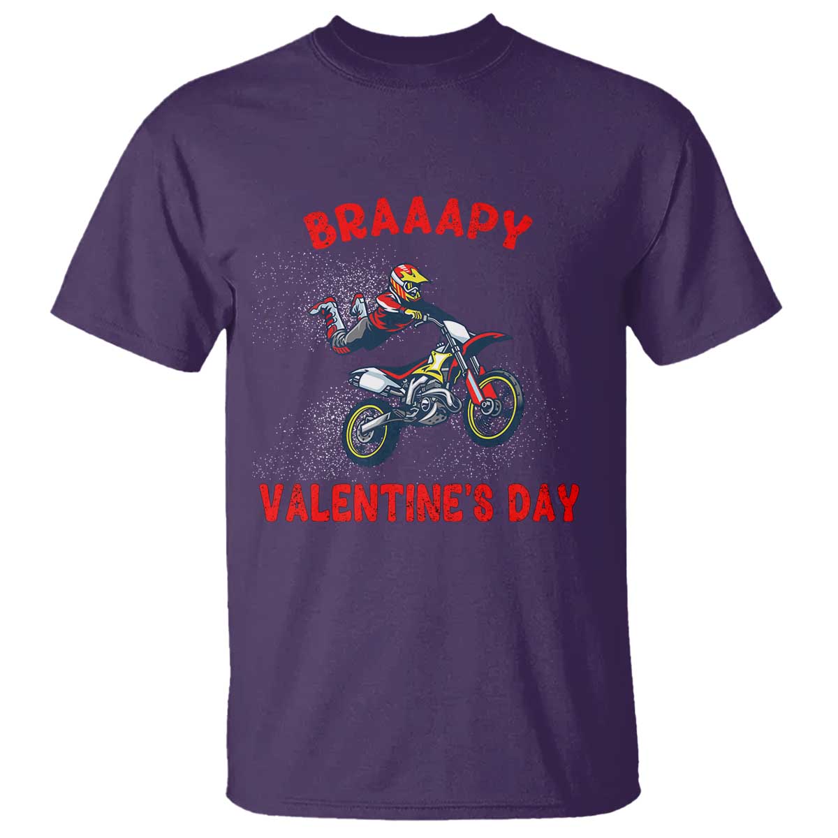Braaapy Valentines Day Motocross Dirt Bikes T Shirt TS10 Purple Print Your Wear