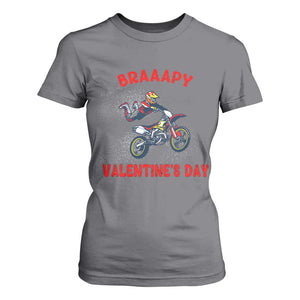 Braaapy Valentines Day Motocross Dirt Bikes T Shirt For Women TS10 Charcoal Print Your Wear