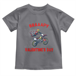 Braaapy Valentines Day Motocross Dirt Bikes Toddler T Shirt TS10 Charcoal Print Your Wear