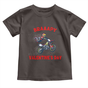 Braaapy Valentines Day Motocross Dirt Bikes Toddler T Shirt TS10 Dark Chocolate Print Your Wear
