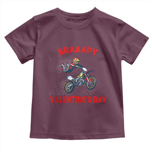 Braaapy Valentines Day Motocross Dirt Bikes Toddler T Shirt TS10 Maroon Print Your Wear