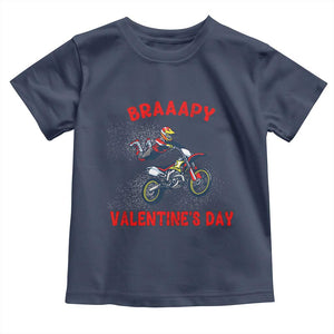 Braaapy Valentines Day Motocross Dirt Bikes Toddler T Shirt TS10 Navy Print Your Wear
