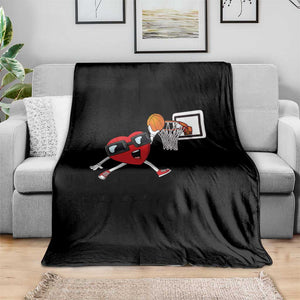 Basketball Valentines Throw Blanket Cute Red Heart Playing Basketball Player Team Boys TS10 Print Your Wear