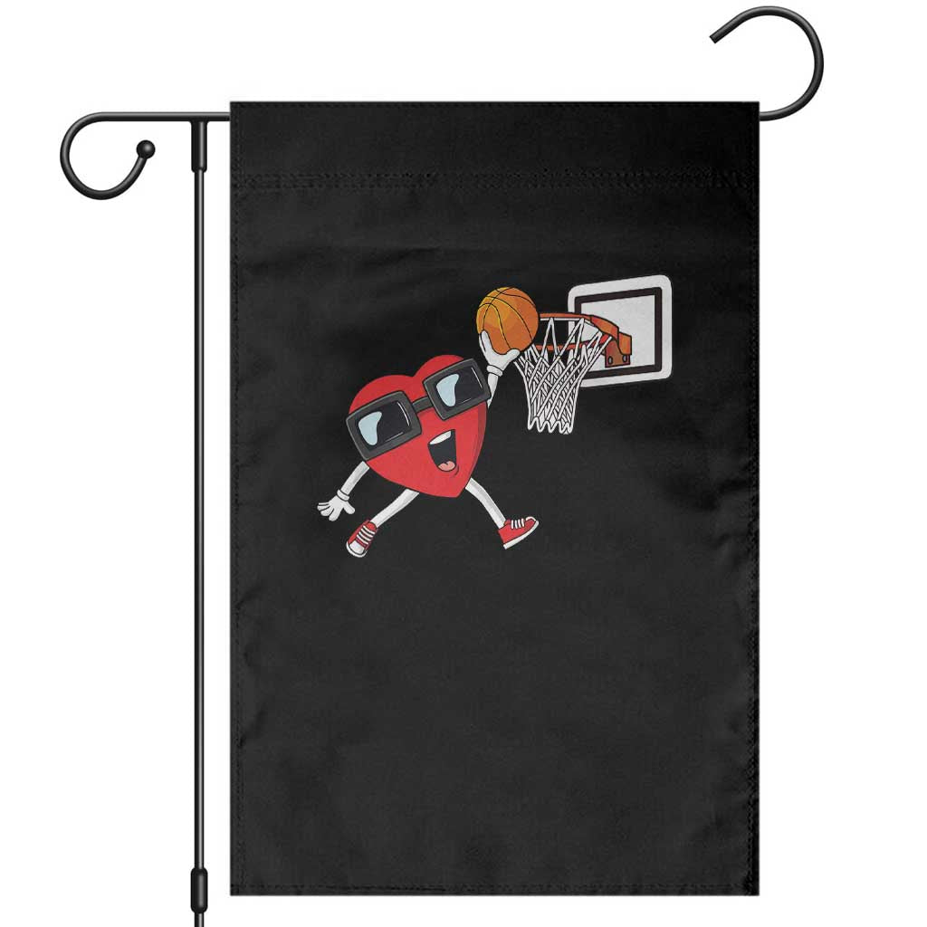 Basketball Valentines Garden Flag Cute Red Heart Playing Basketball Player Team Boys TS10 Black Print Your Wear