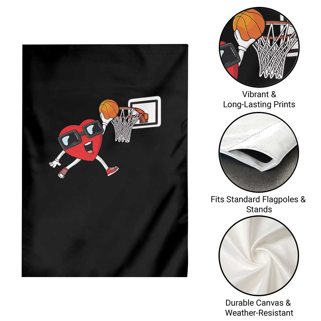 Basketball Valentines Garden Flag Cute Red Heart Playing Basketball Player Team Boys TS10 Print Your Wear