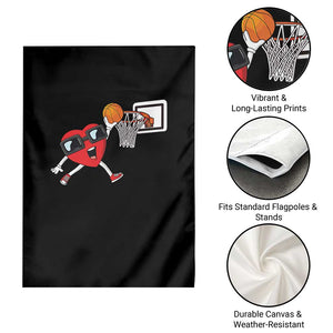 Basketball Valentines Garden Flag Cute Red Heart Playing Basketball Player Team Boys TS10 Print Your Wear