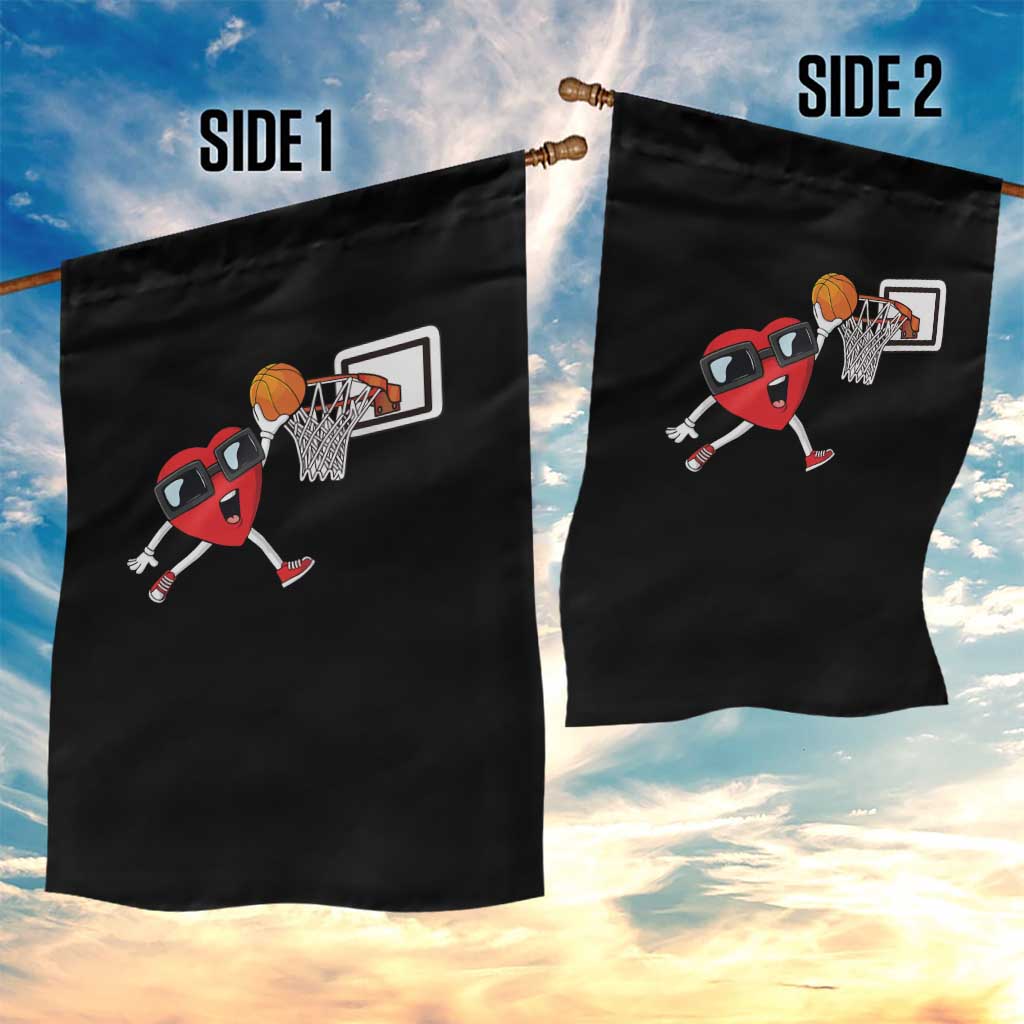 Basketball Valentines Garden Flag Cute Red Heart Playing Basketball Player Team Boys TS10 Print Your Wear