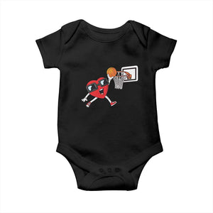Basketball Valentines Baby Onesie Cute Red Heart Playing Basketball Player Team Boys TS10 Black Print Your Wear