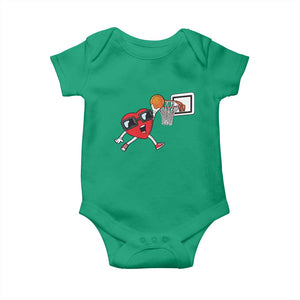 Basketball Valentines Baby Onesie Cute Red Heart Playing Basketball Player Team Boys TS10 Irish Green Print Your Wear
