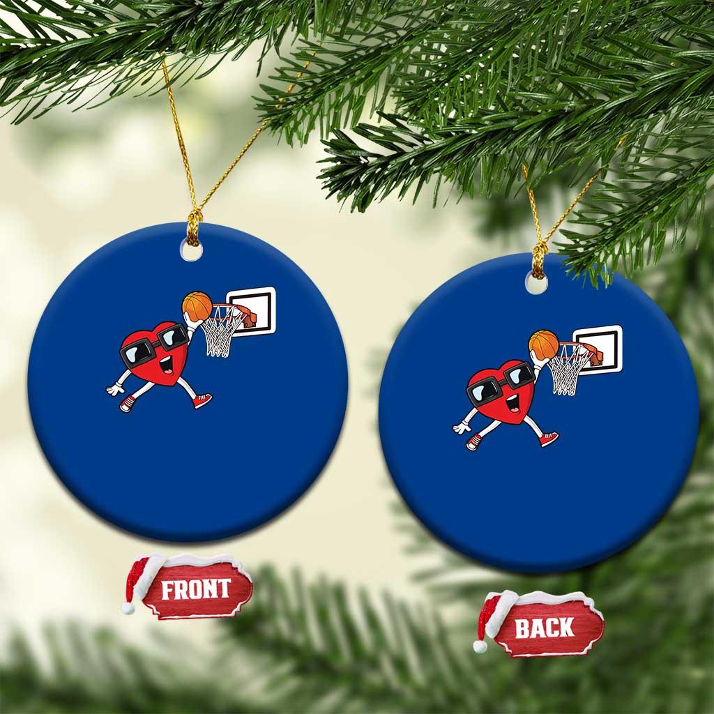 Basketball Valentines Ceramic Ornament Cute Red Heart Playing Basketball Player Team Boys TS10 1pc Blue Print Your Wear