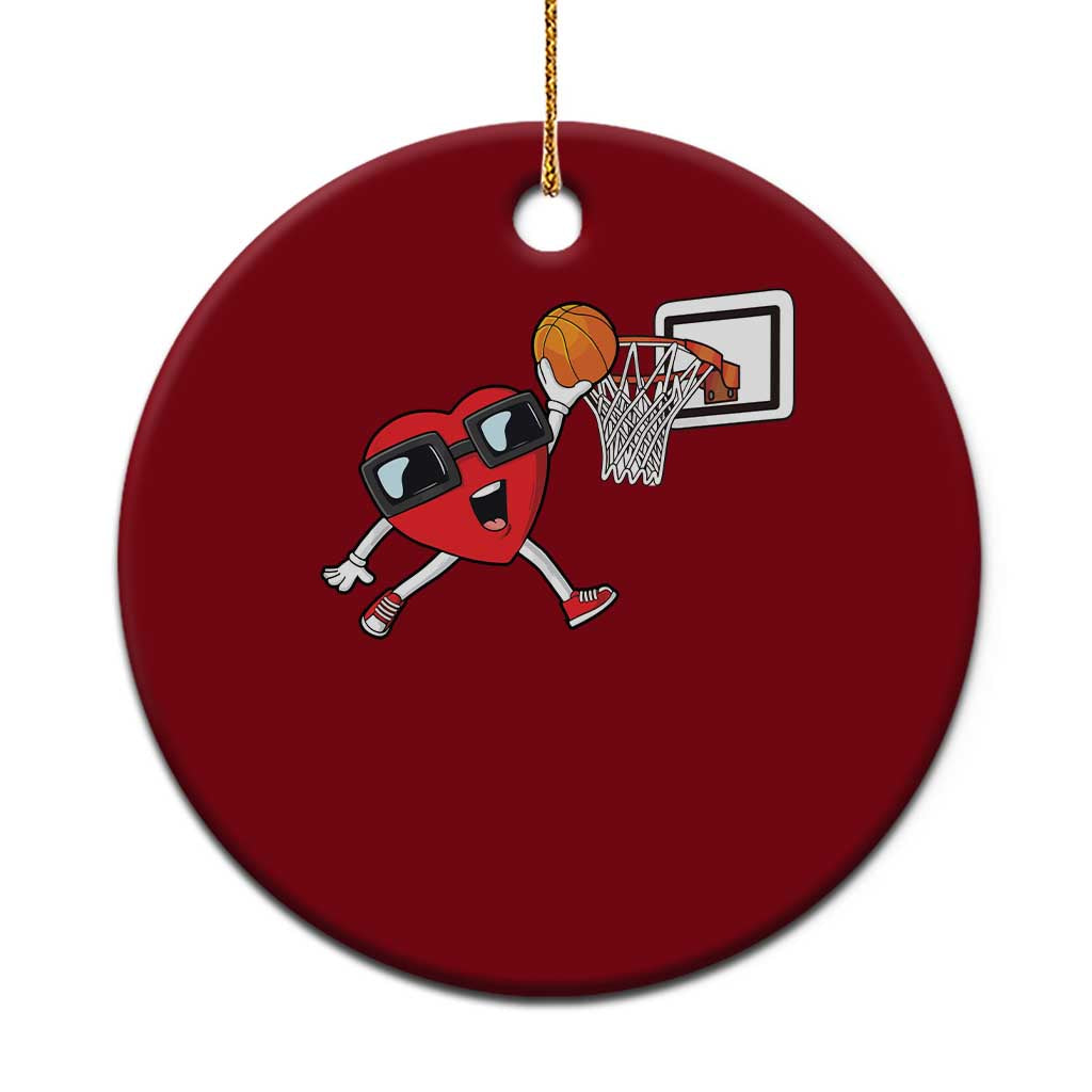Basketball Valentines Ceramic Ornament Cute Red Heart Playing Basketball Player Team Boys TS10 1pc Red Print Your Wear