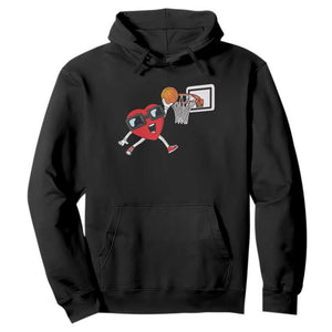 Basketball Valentines Hoodie Cute Red Heart Playing Basketball Player Team Boys TS10 Black Print Your Wear
