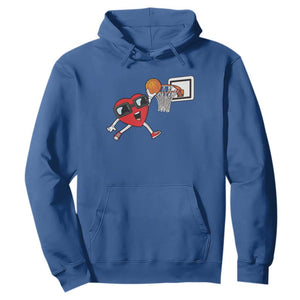 Basketball Valentines Hoodie Cute Red Heart Playing Basketball Player Team Boys TS10 Royal Blue Print Your Wear