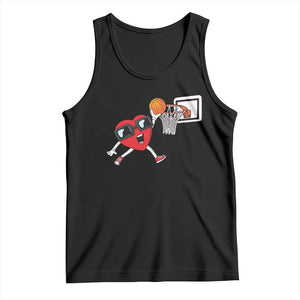 Basketball Valentines Tank Top Cute Red Heart Playing Basketball Player Team Boys TS10 Black Print Your Wear