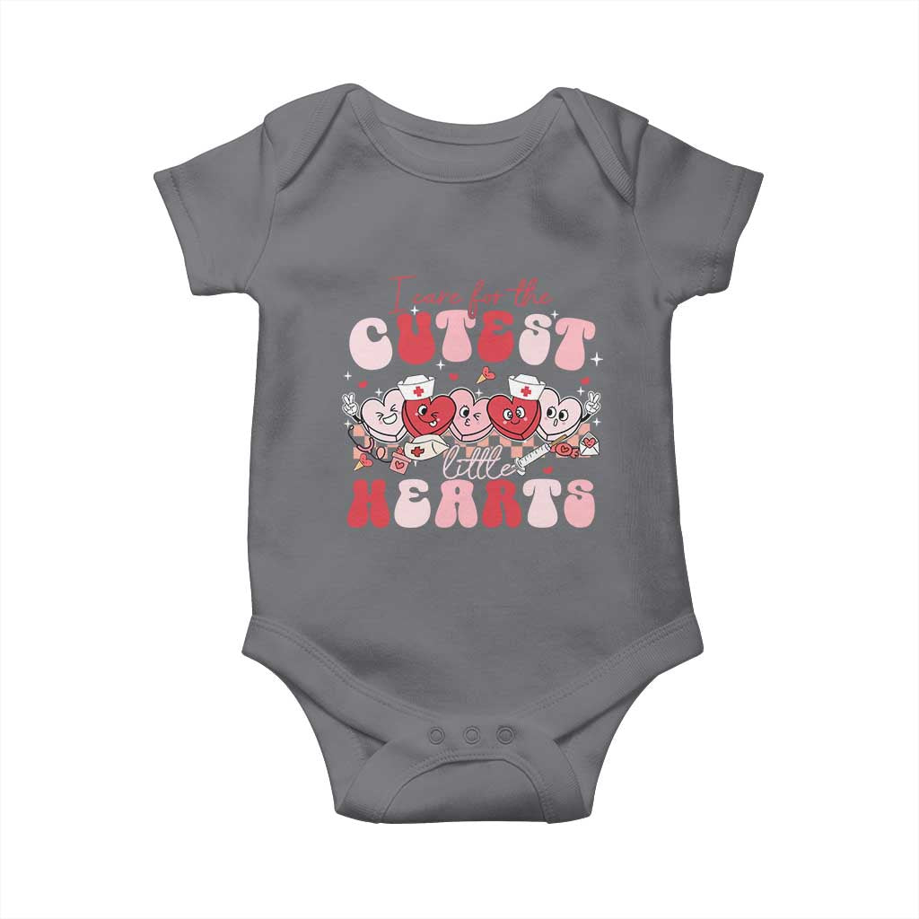 Nurse Valentine Gift Baby Onesie Care For Cutest Little Hearts TS10 Charcoal Print Your Wear