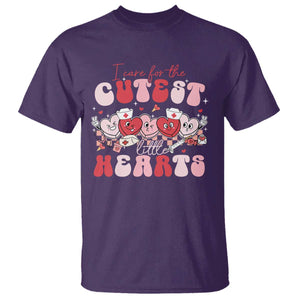 Nurse Valentine Gift T Shirt Care For Cutest Little Hearts TS10 Purple Print Your Wear
