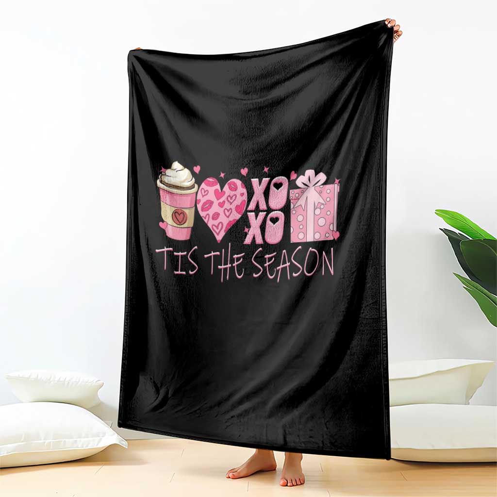 Valentine Coffee Throw Blanket Love Heart XOXO Cute Graphic Valentines Day TS10 Print Your Wear