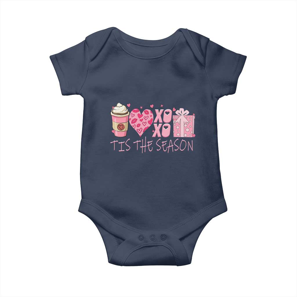 Valentine Coffee Baby Onesie Love Heart XOXO Cute Graphic Valentines Day TS10 Navy Print Your Wear
