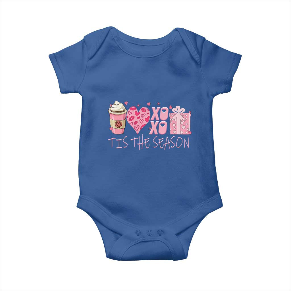 Valentine Coffee Baby Onesie Love Heart XOXO Cute Graphic Valentines Day TS10 Royal Blue Print Your Wear
