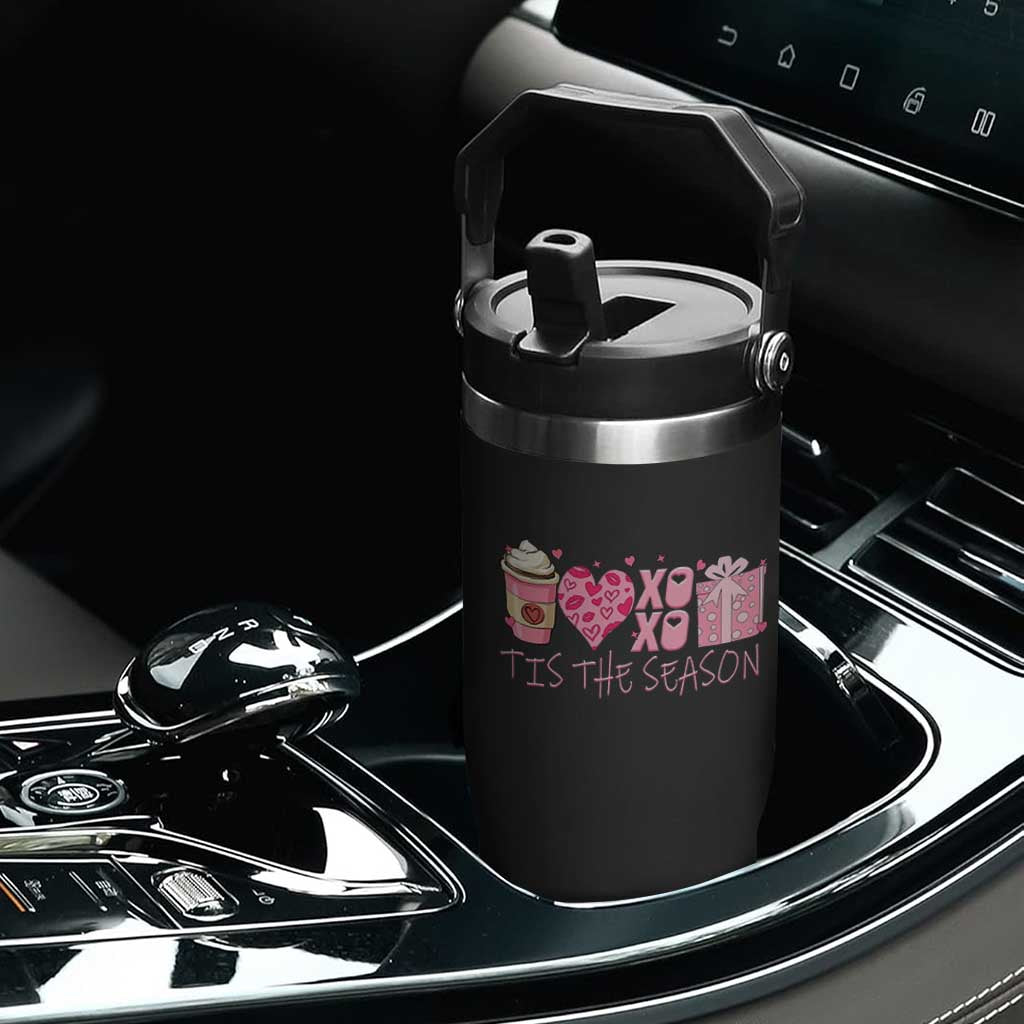Valentine Coffee Flip Straw Tumbler Love Heart XOXO Cute Graphic Valentines Day TS10 Print Your Wear