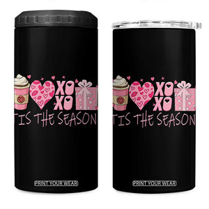 Valentine Coffee 4 in 1 Can Cooler Tumbler Love Heart XOXO Cute Graphic Valentines Day TS10 One Size: 16 oz Black Print Your Wear