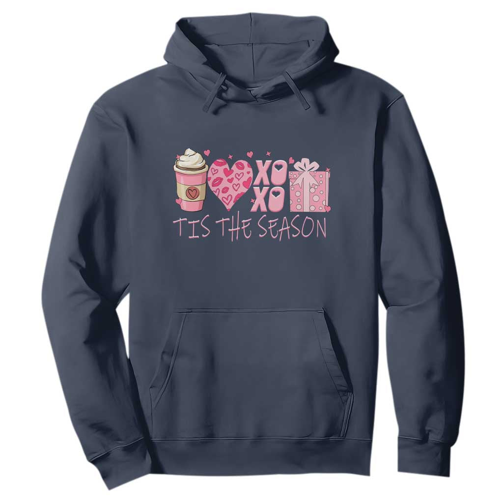 Valentine Coffee Hoodie Love Heart XOXO Cute Graphic Valentines Day TS10 Navy Print Your Wear