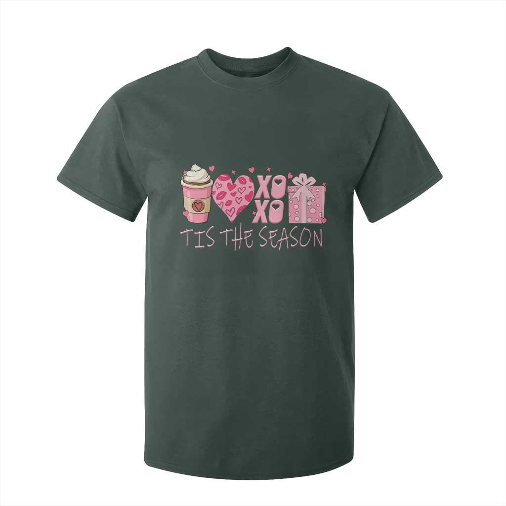 Valentine Coffee T Shirt For Kid Love Heart XOXO Cute Graphic Valentines Day TS10 Dark Forest Green Print Your Wear