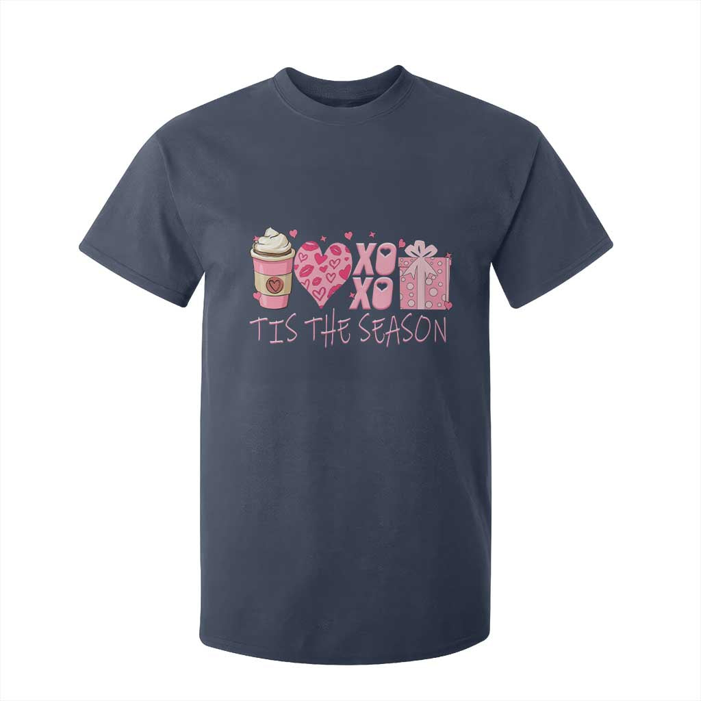 Valentine Coffee T Shirt For Kid Love Heart XOXO Cute Graphic Valentines Day TS10 Navy Print Your Wear