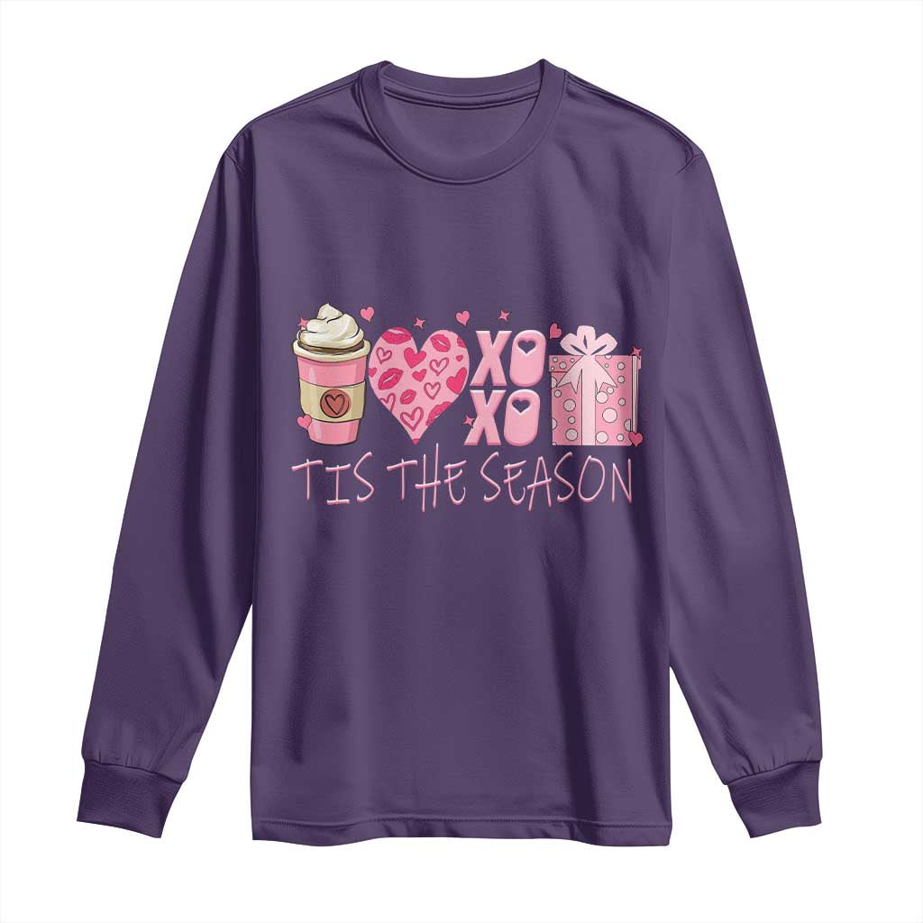 Valentine Coffee Long Sleeve Shirt Love Heart XOXO Cute Graphic Valentines Day TS10 Purple Print Your Wear