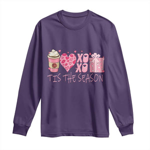 Valentine Coffee Long Sleeve Shirt Love Heart XOXO Cute Graphic Valentines Day TS10 Purple Print Your Wear