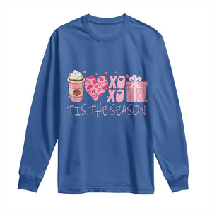 Valentine Coffee Long Sleeve Shirt Love Heart XOXO Cute Graphic Valentines Day TS10 Royal Blue Print Your Wear
