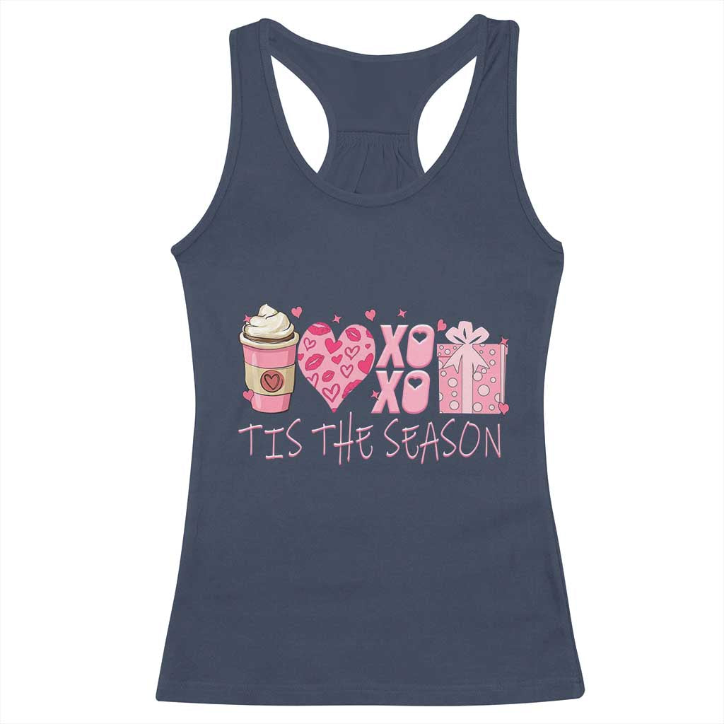 Valentine Coffee Racerback Tank Top Love Heart XOXO Cute Graphic Valentines Day TS10 Navy Print Your Wear