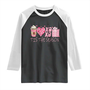 Valentine Coffee Raglan Shirt Love Heart XOXO Cute Graphic Valentines Day TS10 Black White Print Your Wear