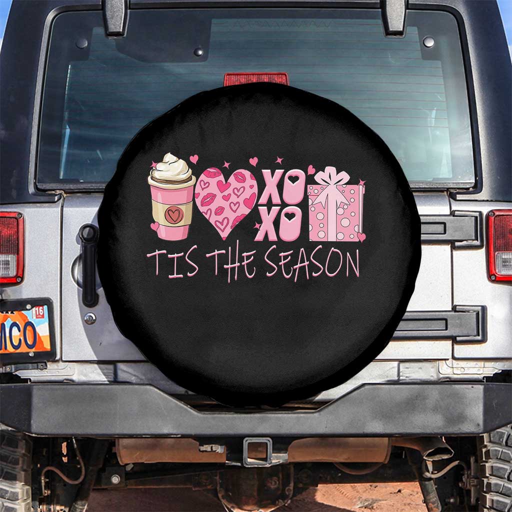 Valentine Coffee Spare Tire Cover Love Heart XOXO Cute Graphic Valentines Day TS10 No hole Black Print Your Wear