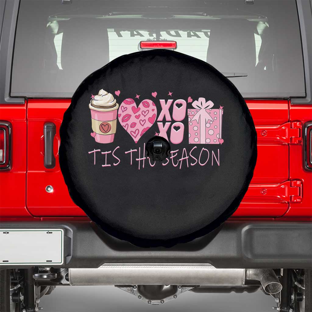 Valentine Coffee Spare Tire Cover Love Heart XOXO Cute Graphic Valentines Day TS10 Black Print Your Wear