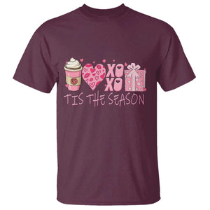 Valentine Coffee T Shirt Love Heart XOXO Cute Graphic Valentines Day TS10 Maroon Print Your Wear