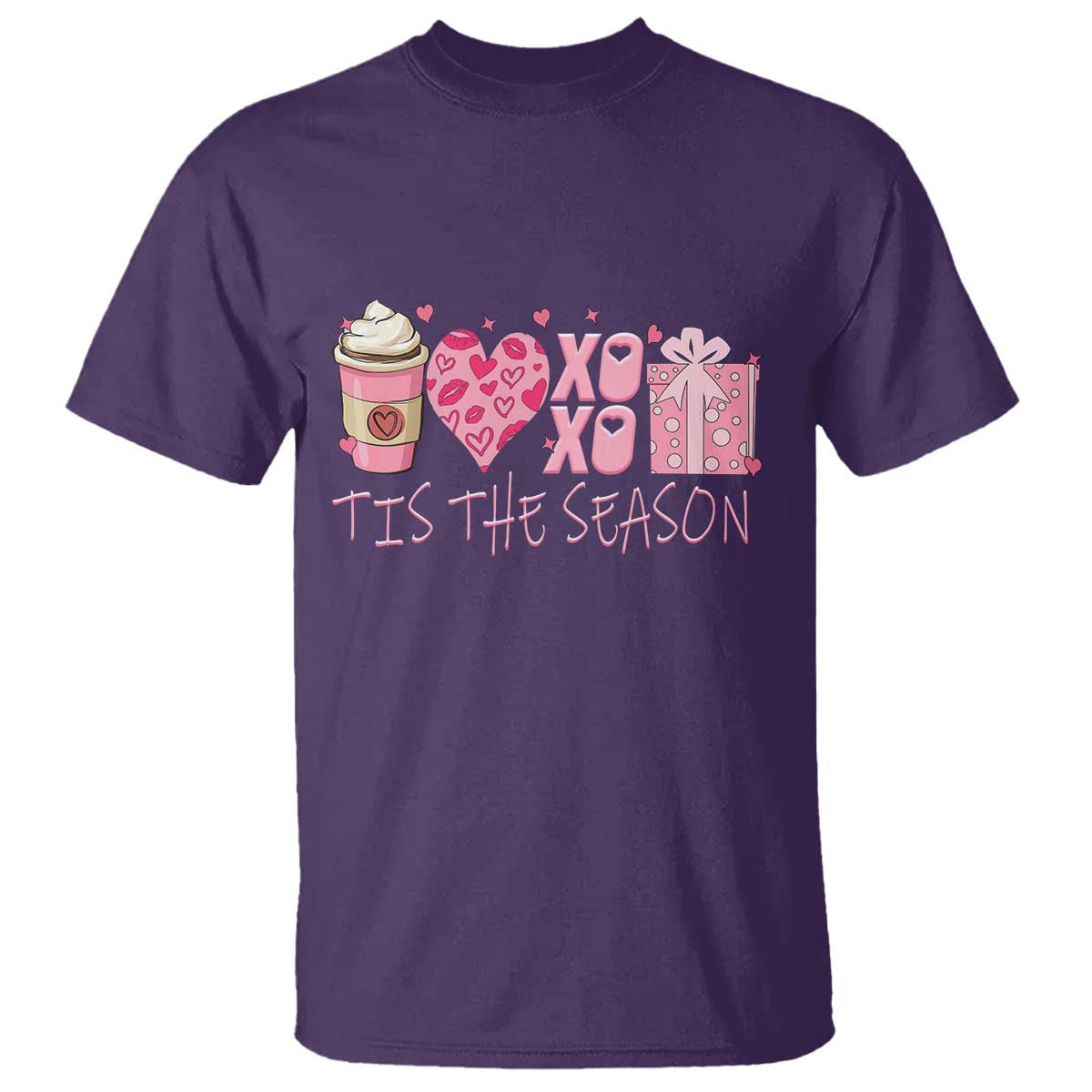 Valentine Coffee T Shirt Love Heart XOXO Cute Graphic Valentines Day TS10 Purple Print Your Wear