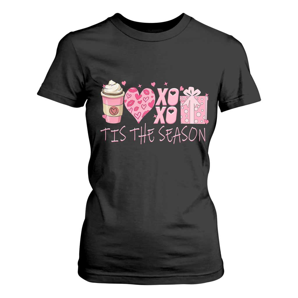 Valentine Coffee T Shirt For Women Love Heart XOXO Cute Graphic Valentines Day TS10 Black Print Your Wear