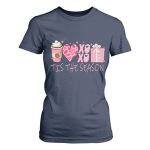 Valentine Coffee T Shirt For Women Love Heart XOXO Cute Graphic Valentines Day TS10 Navy Print Your Wear