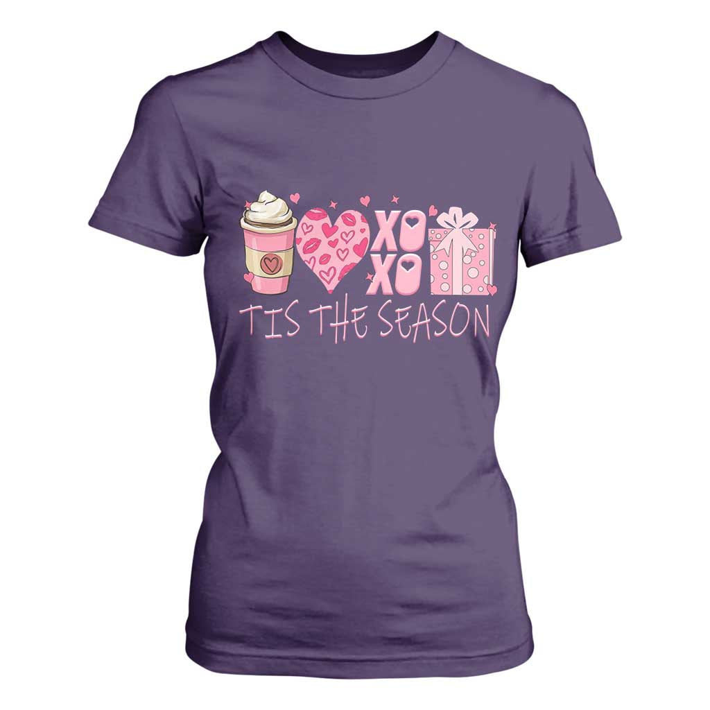 Valentine Coffee T Shirt For Women Love Heart XOXO Cute Graphic Valentines Day TS10 Purple Print Your Wear