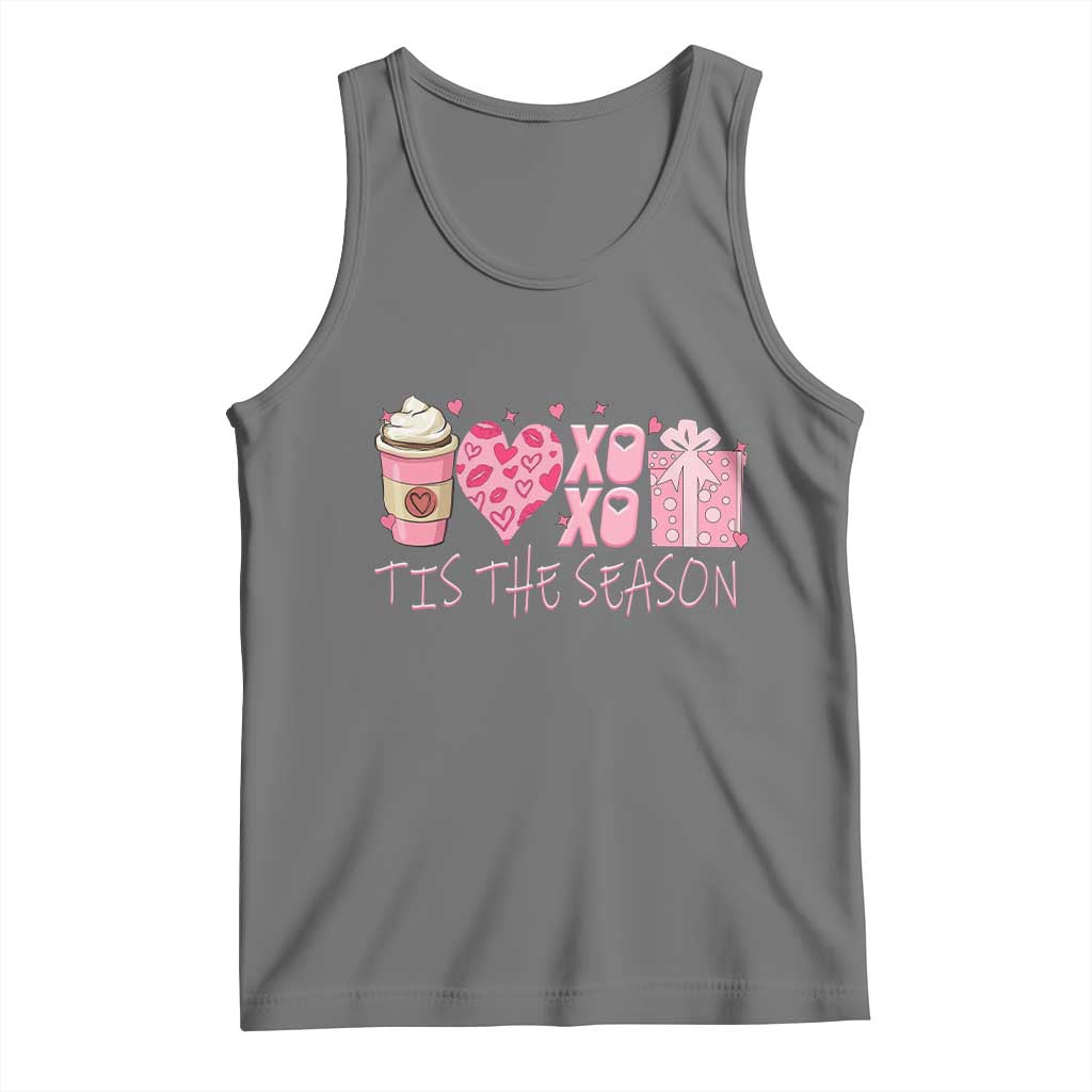 Valentine Coffee Tank Top Love Heart XOXO Cute Graphic Valentines Day TS10 Black Heather Print Your Wear
