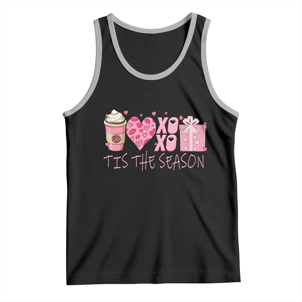 Valentine Coffee Tank Top Love Heart XOXO Cute Graphic Valentines Day TS10 Black Athletic Heather Print Your Wear