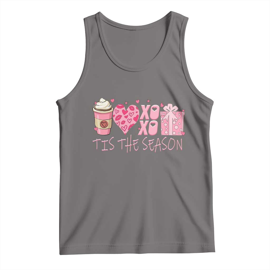 Valentine Coffee Tank Top Love Heart XOXO Cute Graphic Valentines Day TS10 Deep Heather Print Your Wear